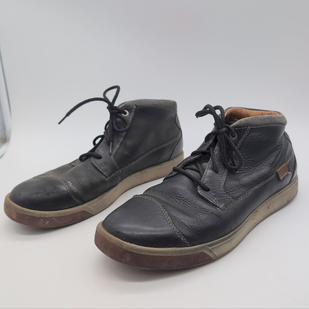 Keen Glenhaven Sz 10 Men's Black Leather Lace-Up Casual Boots Portland Or